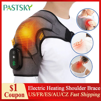 Heated Vibration Shoulder Brace with LED Display - Stroke Lyfe